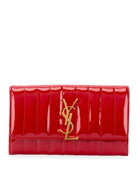 Saint Laurent Vicky Monogram YSL Quilted Patent Continental 